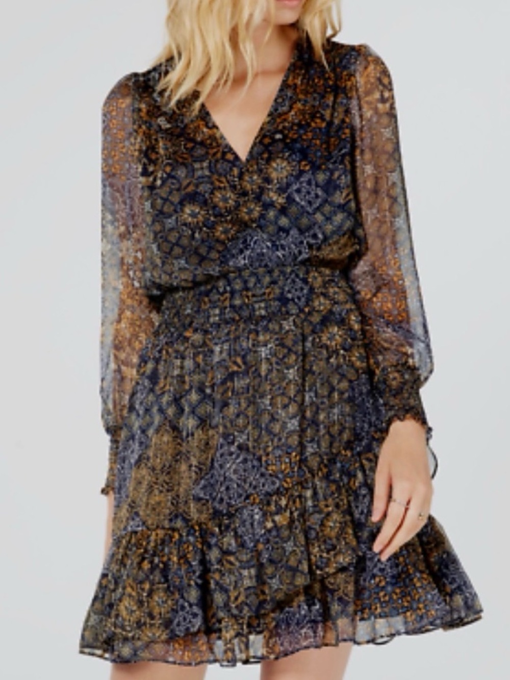 Michael Kors Navy and Gold Mandarin
